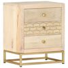 vidaXL Bedside Cabinet Gold 40x30x50 cm Solid Mango Wood