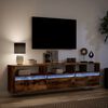 vidaXL TV Wall Cabinet with LED Smoked Oak 180x31x45 cm