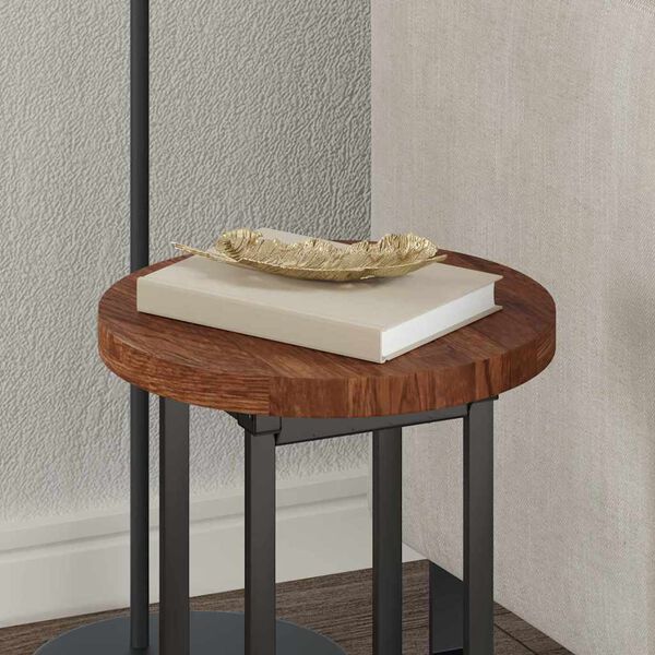 vidaXL Table Top Dark brown Ø 30 x 2.5 cm Solid oak wood