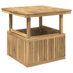 vidaXL Garden Coffee Table Solid Acacia Wood Height Adjustable White