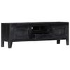 vidaXL TV Cabinet Black 118x30x40 cm Solid Mango Wood