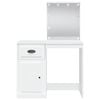 vidaXL Dressing Table with LED Lights White 90x42x132.5 cm