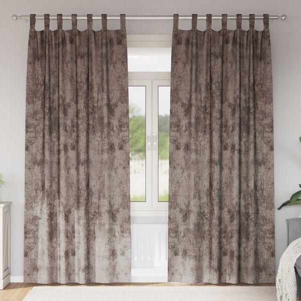 vidaXL Velvet Curtains 2 pcs Cappuccino 225 x 140 cm Velvet