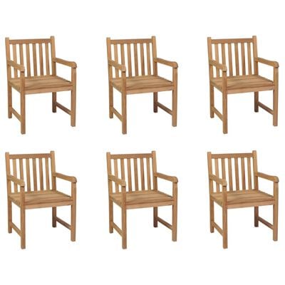 vidaXL Outdoor Chairs 6 pcs Solid Teak Wood