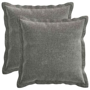 vidaXL Cushion Cover 2 pcs HOUTEN Dark Grey 30 x 30 cm Chenille Fabric