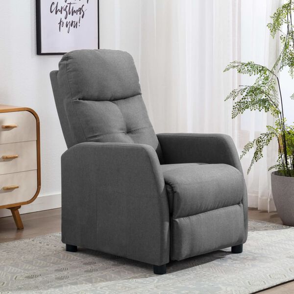 vidaXL Recliner Chair Light Grey Fabric