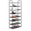 vidaXL Shoe Rack with 8 Shelves Metal and Non-woven Fabric Black