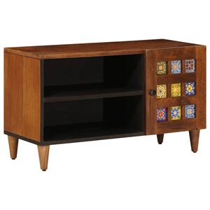 vidaXL TV Cabinet with Storage Walnut 80 x 33 x 46 cm Solid Mango Wood