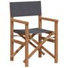 vidaXL Folding Director's Chair Grey 56 x 54 x 87 cm Solid Teak Wood