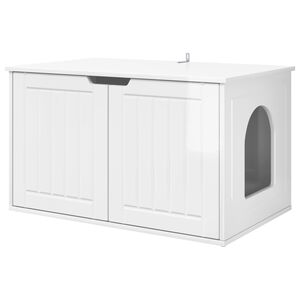 vidaXL Cat House Gloss White 85 x 55 x 50.5 cm Engineered Wood