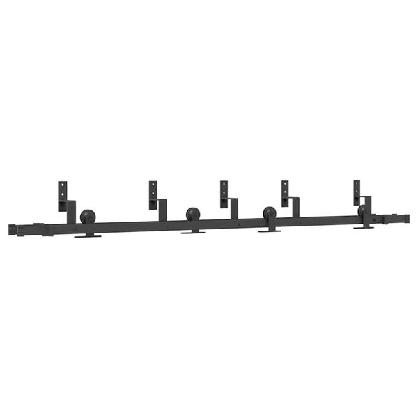 vidaXL Sliding Door Hardware Kit 213,5 cm Steel Black