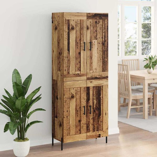 vidaXL Highboard 2 pcs Old Wood Engineered Wood