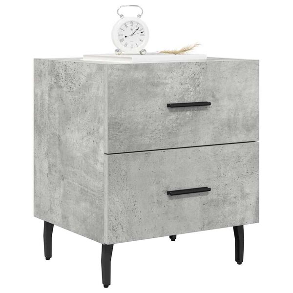 vidaXL Bedside Cabinets 2 pcs Concrete Grey 40x35x47.5 cm Engineered Wood