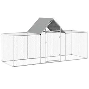 vidaXL Chicken Coop 3x1x1.5 m Galvanised Steel