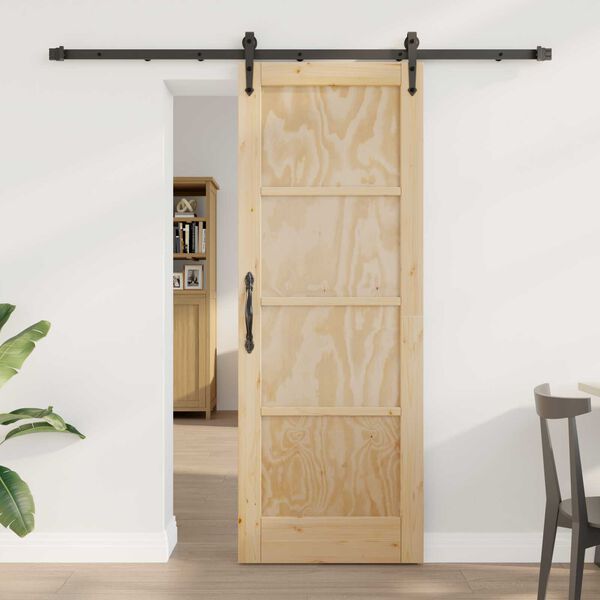 vidaXL Sliding Door ORKDAL Natural and Black 73.5 x 198.5 cm