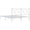 vidaXL Metal Bed Frame without Mattress with Headboard White 140x190cm