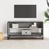 vidaXL TV Cabinet Grey Sonoma 91x40x46 cm Engineered Wood and Metal