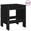 vidaXL 13 Piece Garden Dining Set Black Solid Wood Pine