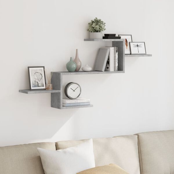 vidaXL Wall Shelf Concrete Grey 104x15x49 cm Engineered Wood