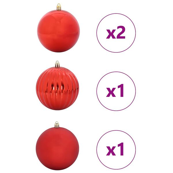 vidaXL Christmas Bauble Set 4 pcs Red Plastic