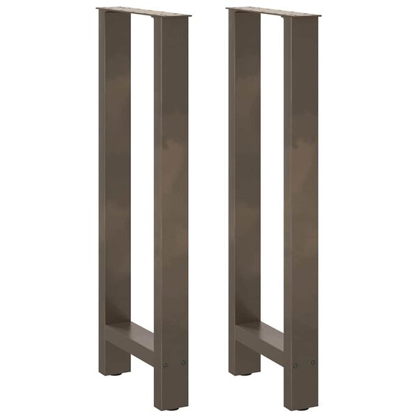 vidaXL Bar Table Legs Natural Steel 2 pcs 40x(100-101) cm Steel