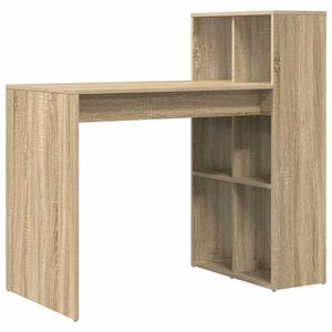 vidaXL Desk with Shelf Sonoma Oak 108 x 55 x 103.5 cm Engineered Wood