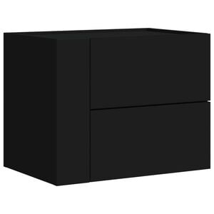 vidaXL Wall-mounted Bedside Cabinet Black 45x30x35 cm