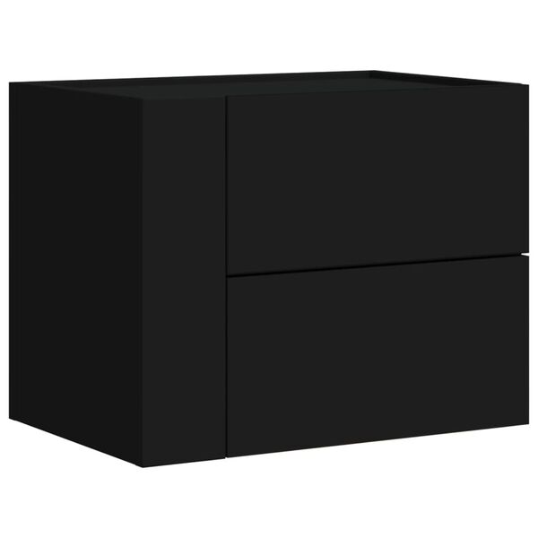 vidaXL Wall-mounted Bedside Cabinet Black 45x30x35 cm