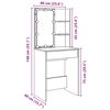 vidaXL Dressing Table with LED Old Wood 60x40x140 cm