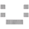 vidaXL 6 Piece TV Wall Units with LED Grey Sonoma Engineered Wood