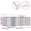 vidaXL Dog Cage with Roof Silver 600 x 200 x 258 cm Steel and PE