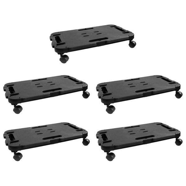 vidaXL Transport Trolleys 5 pcs Black Polypropylene 200 kg