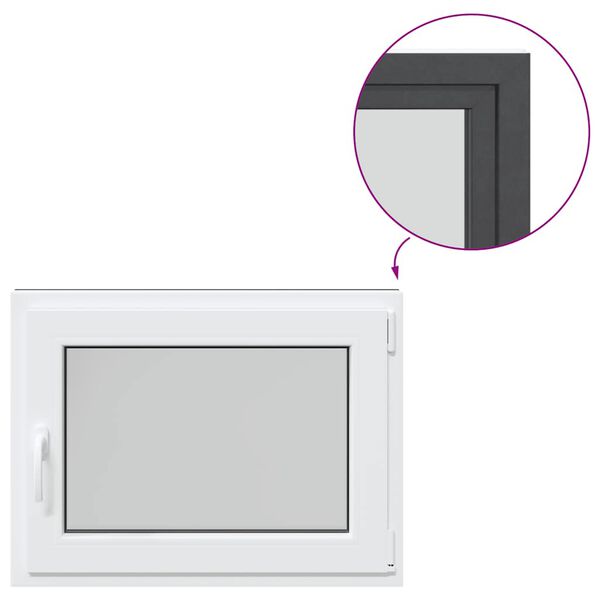 vidaXL Basement Window "RISOR" 80x50 cm Tilt&Turn DIN Right Anthracite