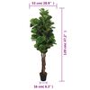 vidaXL Artificial Fiddle Leaf Fig Tree 134 Leaves 120 cm Green
