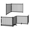 vidaXL Dog Gate with Door Foldable 6 Panels Black 480 cm Poplar Wood