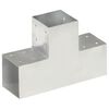 vidaXL Post Connector T Shape Galvanised Metal 101x101 mm