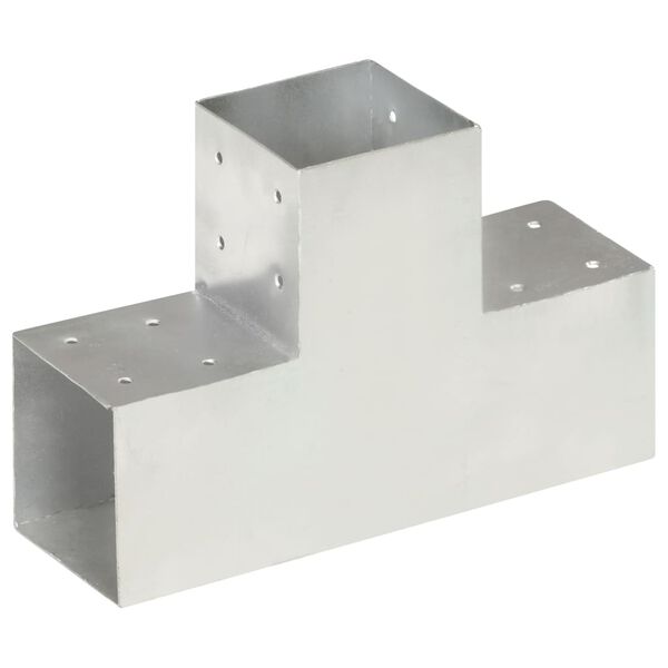 vidaXL Post Connector T Shape Galvanised Metal 101x101 mm