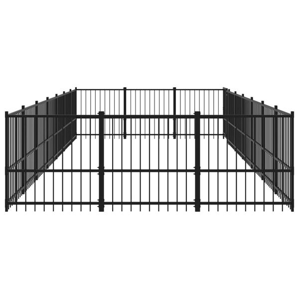 vidaXL Outdoor Dog Kennel Steel 19.76 m&sup2;
