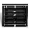 vidaXL Fabric Shoe Cabinet with Cover 115 x 28 x 110 cm Black