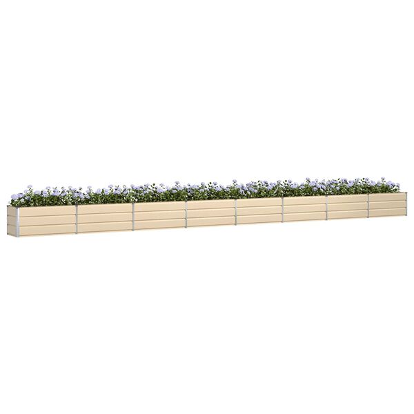 vidaXL Planter Ivory 770 x 50 x 45 cm Galvanised Steel
