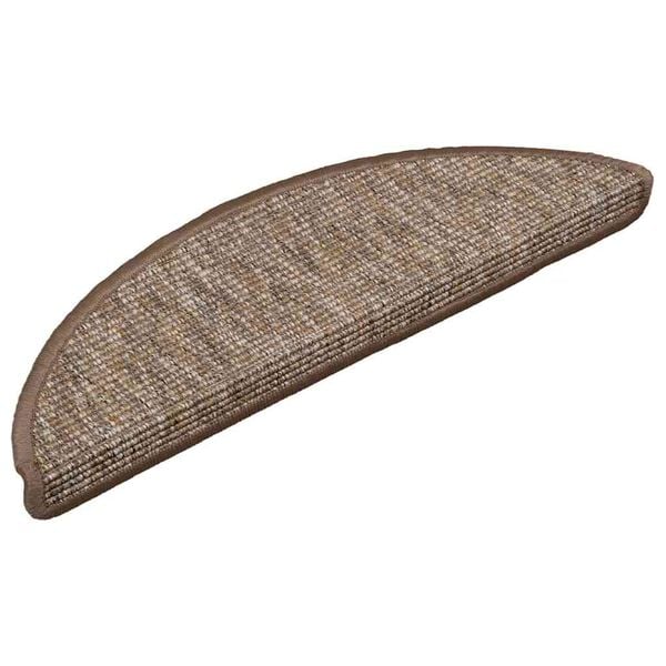 vidaXL Stair Mats 15 pcs 56x17x3 cm Light Brown Half Round