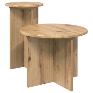 vidaXL Side Table Set with Storage 2 pcs Artisan Oak Engineered Wood