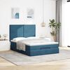 vidaXL Ottoman Bed with Mattresses Dark Blue 140x190cm Velvet