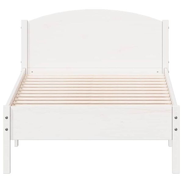 vidaXL Bed Frame without Mattress White 100x200 cm Solid Wood Pine