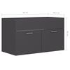 vidaXL Bathroom Furniture Set Grey Engineered Wood