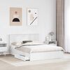 vidaXL Bed Frame with Drawer Manual White 150 x 200 cm Engineered Wood