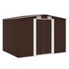 vidaXL Garden Shed | Brown | Galvanised steel | Large | Garden Shed