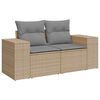 vidaXL 10 Piece Garden Sofa Set with Cushions Beige Poly Rattan Acacia