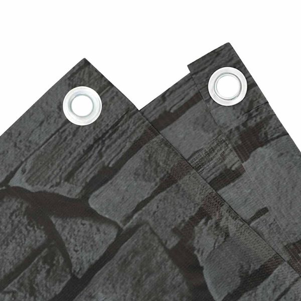 vidaXL Balcony Privacy Screen Ledge Stone Look Grey 600x120 cm PVC