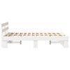 vidaXL Bed Frame with Headboard White 135 x 190 cm Solid Pine Wood